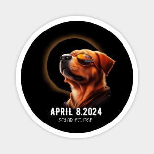 Dog watching - total solar eclipse april 2024 Magnet